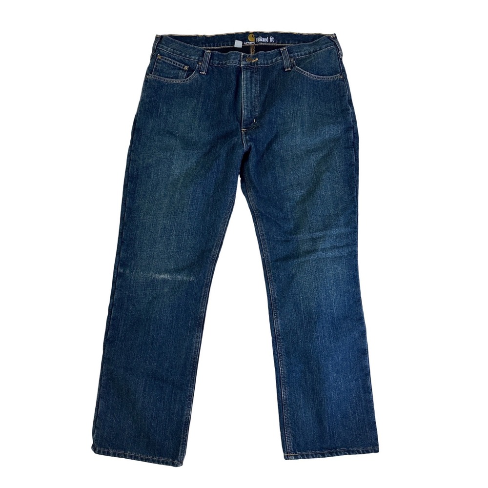 Carhartt Fleece Lined Jeans Mens 40x32 Blue Relaxed Fit Winter Work Denim Pants